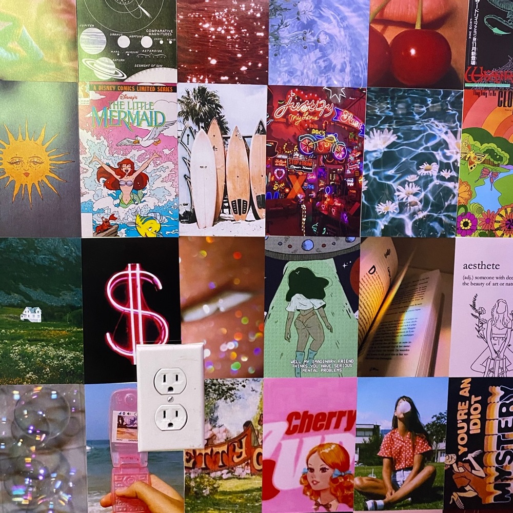 trendy aesthetic collage wall